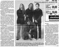 Stamina mainostaa musiikkitapahtumaa Yhteissanomissa 1998. Kuvassa bastistina Paavo Alander